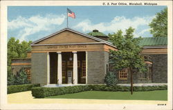 U.S. Post Office Marshall, MI Postcard Postcard