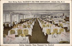 Main Dining Room, Hackney's Sea Food Restaurant Postcard