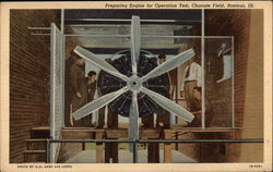 Preparing Engine for Operations Test - Chanute Field Postcard