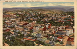 Bird's-Eye View of Business Section Shamokin, PA Postcard Postcard