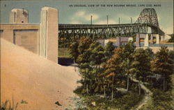 An unusual view of the new Bourne Bridge Postcard