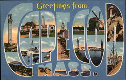 Greetings from Cape Cod, Mass Massachusetts Postcard Postcard