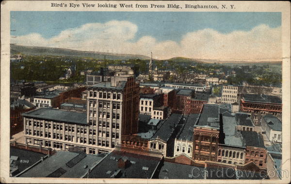 Bird's Eye View looking West from Press Building Binghamton New York