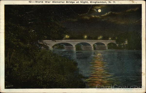 World War Memorial Bridge at Night Binghamton New York
