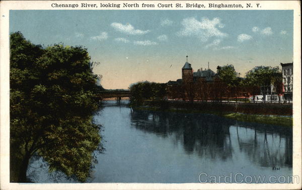Chanango River, Looking North from Court Street Bridge Binghamton New York