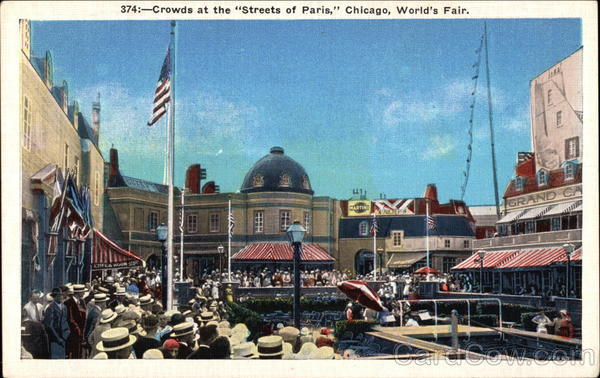 Crowds at the Streets of Paris Chicago Illinois 1933 Chicago World Fair