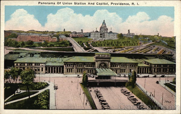 Panorama of Union Station and Capitol Providence Rhode Island