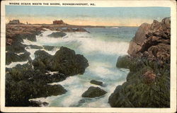 Where Ocean Meets the Shore Kennebunkport, ME Postcard Postcard