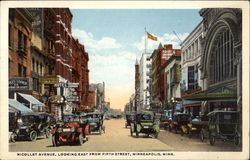 Nicollet Avenue, Looking east from Fifth Street Postcard