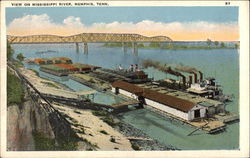 View on Mississippi River Postcard