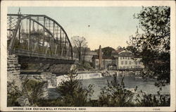 Bridge, Dam and Old Mill Postcard