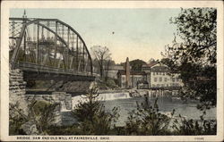 Bridge, Dam and Old Mill Painesville, OH Postcard Postcard