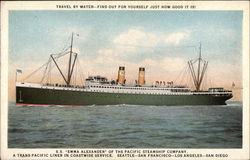 S.S. "Emma Alexander" of the Pacific Steamship Company Postcard