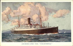 Anchor Line - T.S.S. "California" Postcard