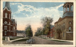 South Broad Street Carlinville, IL Postcard Postcard