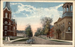 South Broad Street Carlinville, IL Postcard Postcard