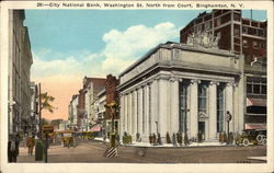 City National Bank, Washington St. North from Court Postcard