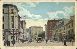 Court Street East from Washington Street Binghamton, NY Postcard Postcard