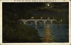 World War Memorial Bridge at Night Postcard