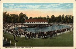 Swiming Pool, Ideal Park Endicott, NY Postcard Postcard