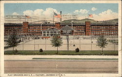 Play Grounds and C. F. J. Factory Johnson City, NY Postcard Postcard