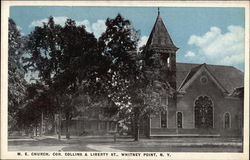 M.E. Church, Cor. Collins & Liberty Streets Whitney Point, NY Postcard Postcard