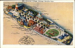 Colonial Village, Chicago World's Fair Postcard