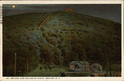 Mt. Beacon and Incline by night Postcard