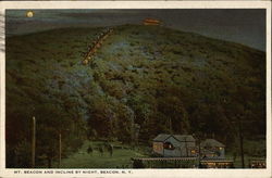 Mt. Beacon and Incline by night New York Postcard Postcard