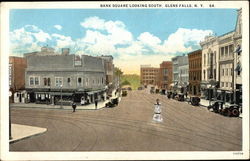 Bank Square Looking South Glens Falls, NY Postcard Postcard