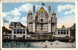 Front View Hotel Marlborough Blenheim from Beach Atlantic City, NJ Postcard Postcard