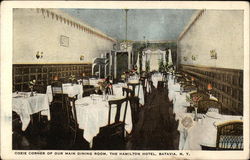 The Hamilton Hotel - Main Dining Room Batavia, NY Postcard Postcard