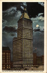 The Union Central Life Ins. Co. Bldg., at Night Postcard