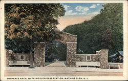 Entrance Arch, Watkins Glen Reservation Postcard