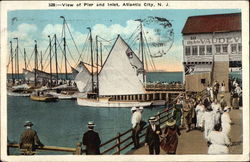 View of Pier and Inlet Atlantic City, NJ Postcard Postcard