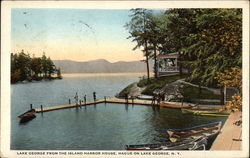 Lake George from the Island Harbor House Hague Postcard