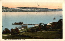 View of Penobscot River Sandy Point, ME Postcard Postcard