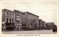 Van Buren Street Columbia, IN Postcard 