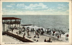 Bathing Beach Long Branch, NJ Postcard Postcard