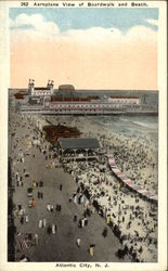 Aeroplane View of Boardwalk and Beach Postcard