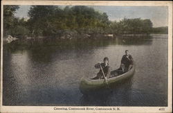 Canoeing, Contoocook River Postcard