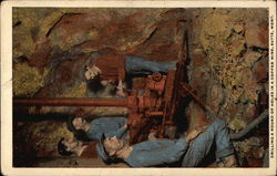 Drilling a Round of Holes in a Copper Mine Butte, MT Postcard Postcard