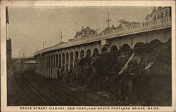 State Street Viaduct, New Prtland-South Portland Bridge Postcard