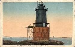 The Whale Rock Light - Narragansett Pier Postcard