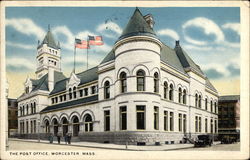 The Post Office Worcester, MA Postcard Postcard