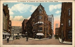 Junction of Prescott and Central Street Postcard
