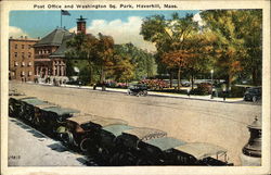 Post Office and Washington Square Park Haverhill, MA Postcard Postcard