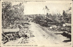 Passage Cut Thru Highway Gives Suggestion of Lumbercamp Scene Postcard