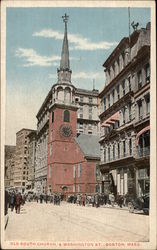 Old South Church and Washington Street Postcard