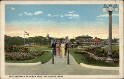 East Entrance to Ocean Park Oak Bluffs, MA Postcard Postcard